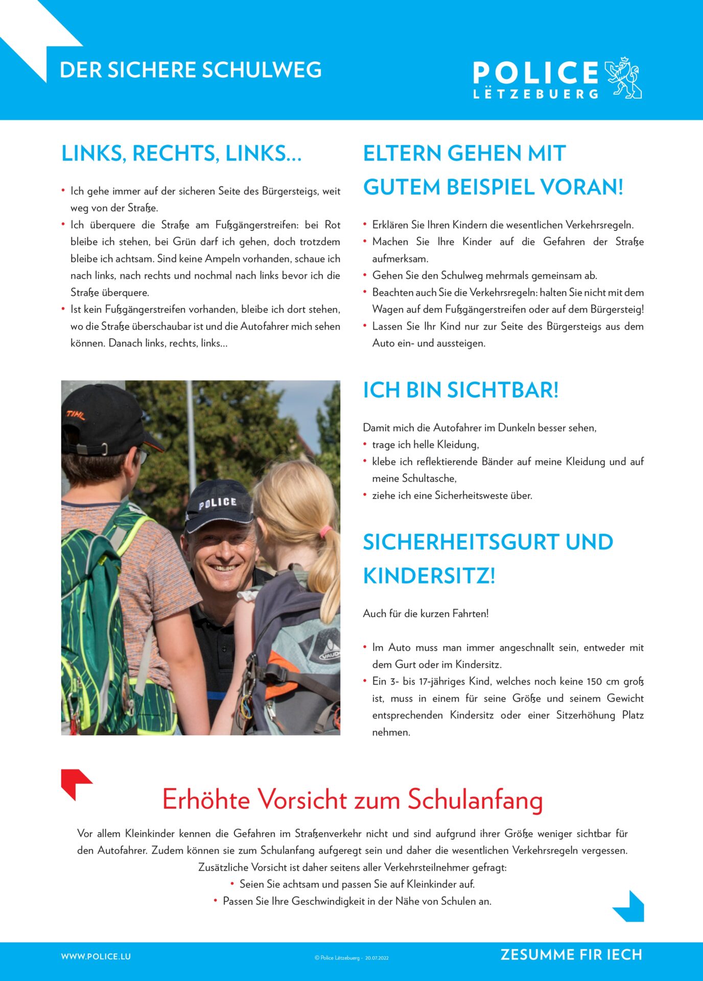 Der sichere Schulweg / Le Chemin de l'école en toute sécurité / A safer way to school