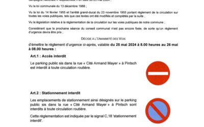 Avis – Parking public Cité Armand Mayer interdit à toute circulation le 25 au 26 mai 2024