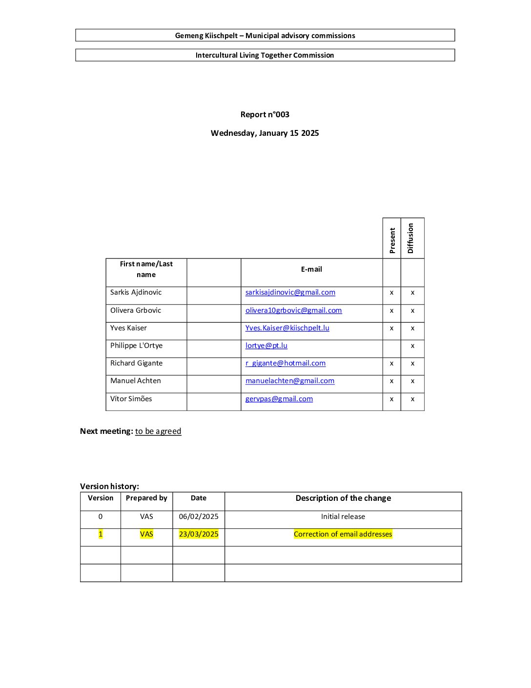 CR_003 - Report N°3 from 15.01.2025 EN