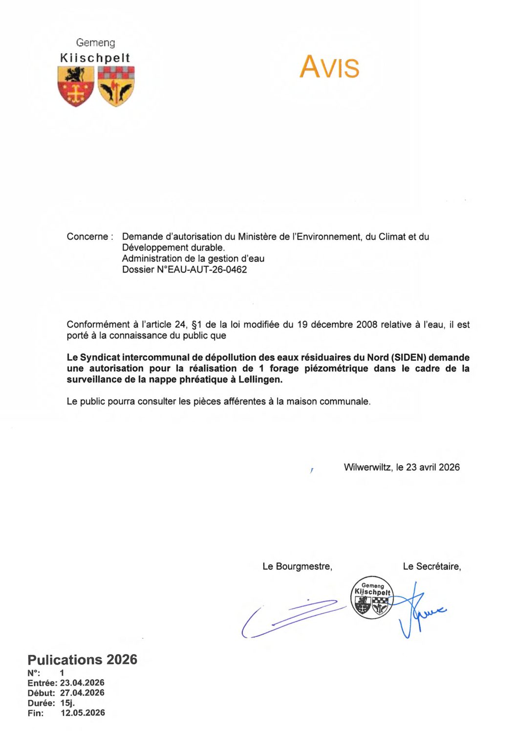 Avis N°EAU-AUT-26-0462_forage piézométrique