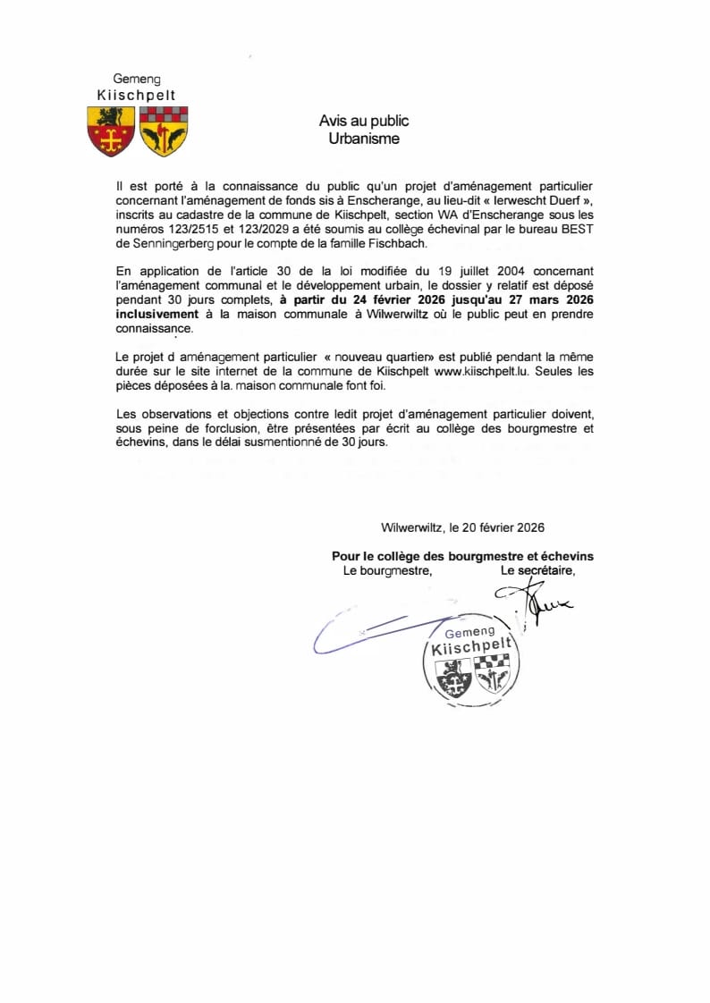 PAP NQ "Ierwescht Duerf à Enscherange"