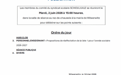 Réunion du comité du syndicat intercommunal Schoulkauz