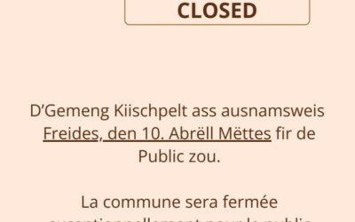Gemeng ausnamsweis zou – fermeture exceptionnelle
