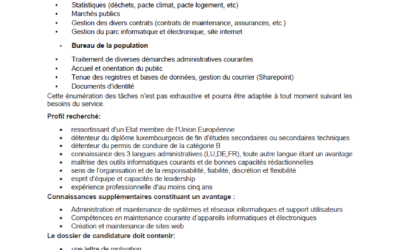 Vacance de poste – Employé communal