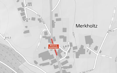 Route barrée Duerfstrooss Mäerkels