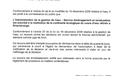 Avis au public – Autorisation AGE